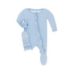 Basic Muffin Ruffle Footie with Zipper in Pond (6-9 Months)